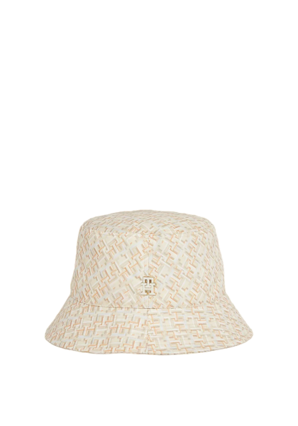 Tommy Hilfiger Pop Monogramm Bucket Hat, Fischerhut, Anglerhut, Beige