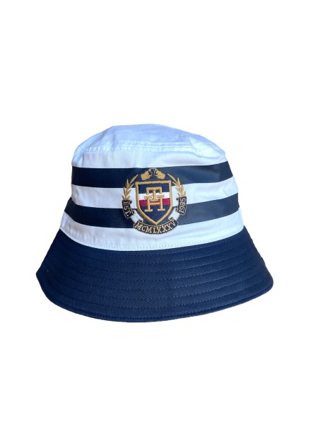 Tommy Hilfiger Coastal Prep Bucket Hat, Fischerhut, Blau-Weiß