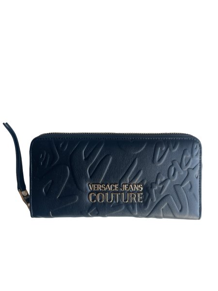 Versace Jeans Couture Portemonnaie, Geldbörse Embossed Logo, Schwarz
