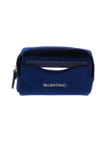 Valentino Bags Misteltoe, Beautycase, Kosmetiktasche, Samt-Blau
