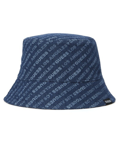 Guess Bucket Hat, Fischerhut, Anglerhut, Logodesign, Denim Blau