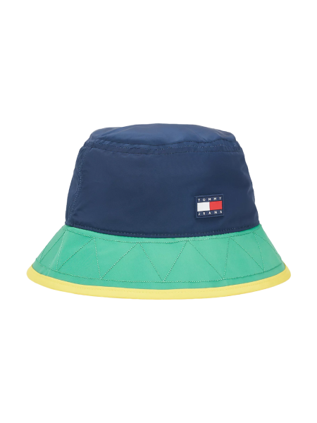 Tommy Jeans Beach Hiker Bucket Hat, Fischerhut, Blau-Grün