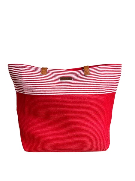 Roeckl Paloma Shopper large, Sommertasche, Strandtasche, Rot-Weiß