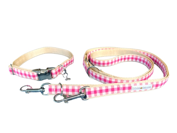 Dogs Deluxe Leine "Vichy Pink"