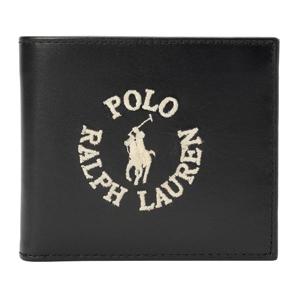 Polo Ralph Lauren Geldbörse "Reiter weiß", Leder Schwarz