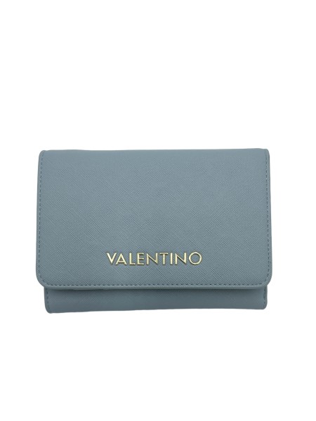 Valentino Bags Geldbörse Zero Re Kompakt, Saffiano-Hellblau