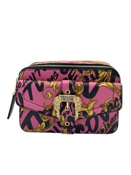 Versace Jeans Couture Camera Bag, Printed Saffiano, Pink