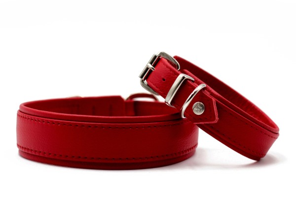 Hundehalsband Nappa Klassik Soft, Rot