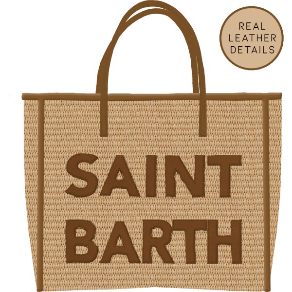Saint Barth Shopper Vivian Straw, Schultertasche, Natur-Braun