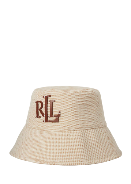 Lauren Ralph Lauren Cross Bucket Hat, Canvas-Fischerhut, Beige