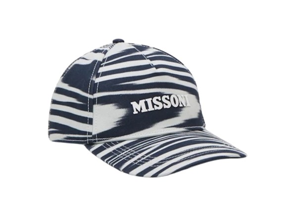 Missoni Baseball Cap gestreift, Blau / Weiß
