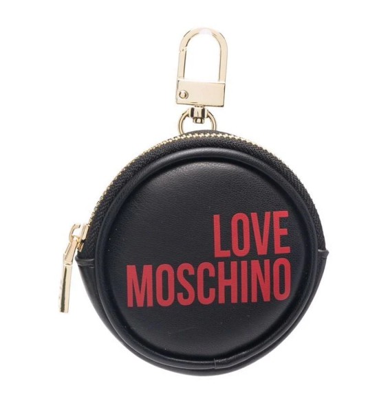 Love Moschino Taschenanhänger Rund, Schwarz / Rot