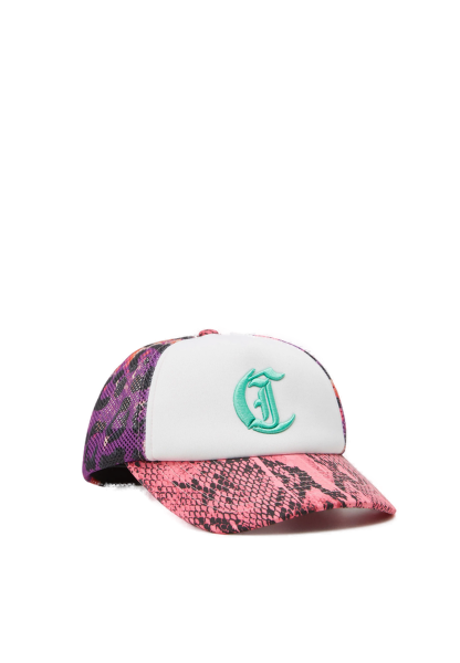 Just Cavalli Baseball Cap, Snake Pink-Weiß