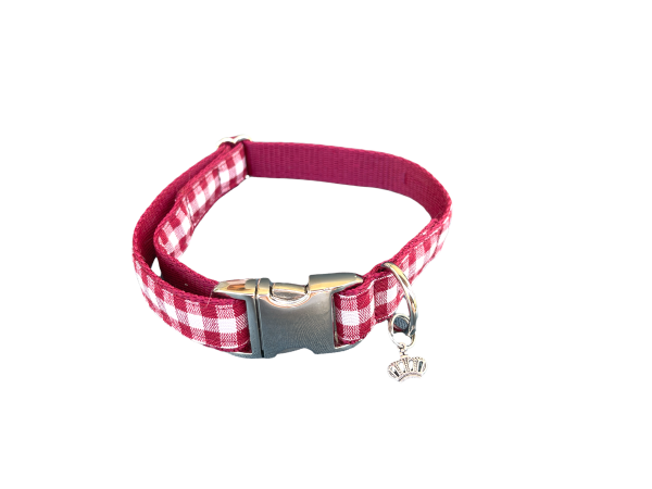 Dogs Deluxe Halsband "Vichy Bordeaux"