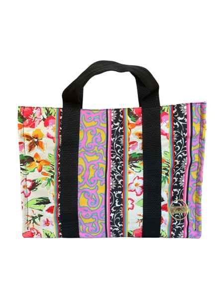AMA Milano Handtasche, kleiner Shopper, Floral-Mustermix