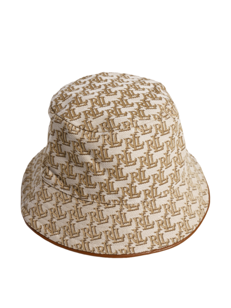 Ralph Lauren Monogramm Bucket Hat, Fischerhut, Beige