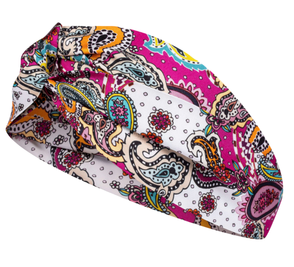 Roeckl Haarband aus Seide Paisley, Hot Pink