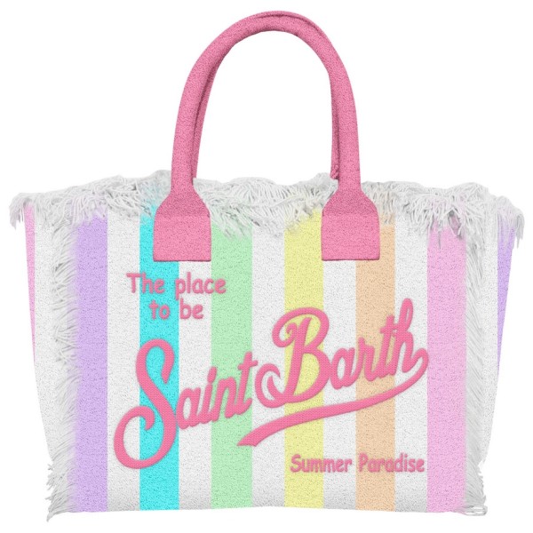 Saint Barth Colette Sponge Terry Stripes, Handtasche, Umhängetasche, Pastell-Streifen