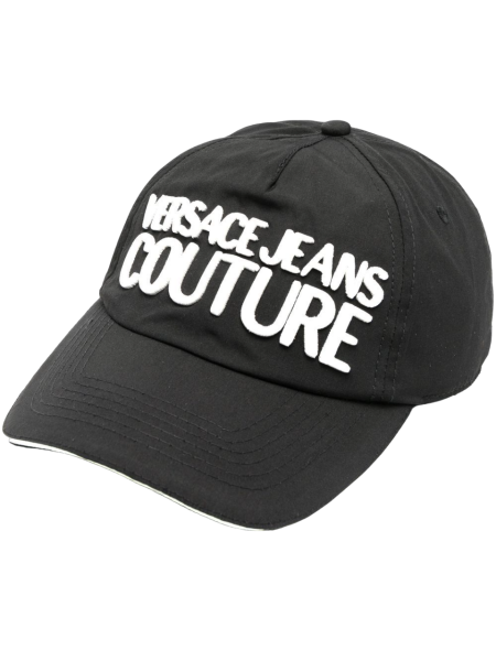 Versace Jeans Couture Baseball Cap, Nylon Schwarz-Logo Weiß