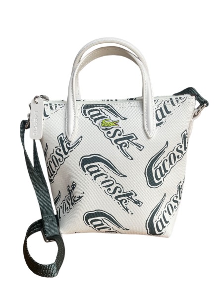 Lacoste XS Shopping Cross Bag, Umhängetasche, Weiß-Grün