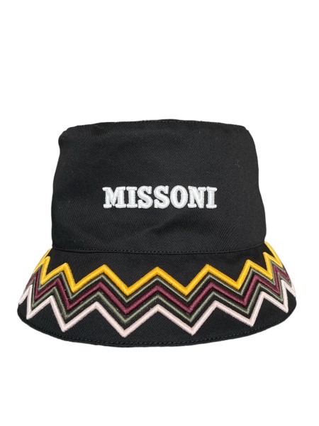 Missoni Bucket Hat, Fischerhut "Zickzack Black", Schwarz