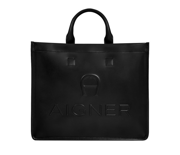 Aigner Leder-Shopper Jolene L, Schwarz