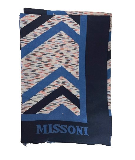 Missoni Unisex Schal, Blau / Multicolor